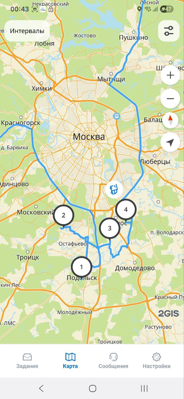 Маршрут на карте
